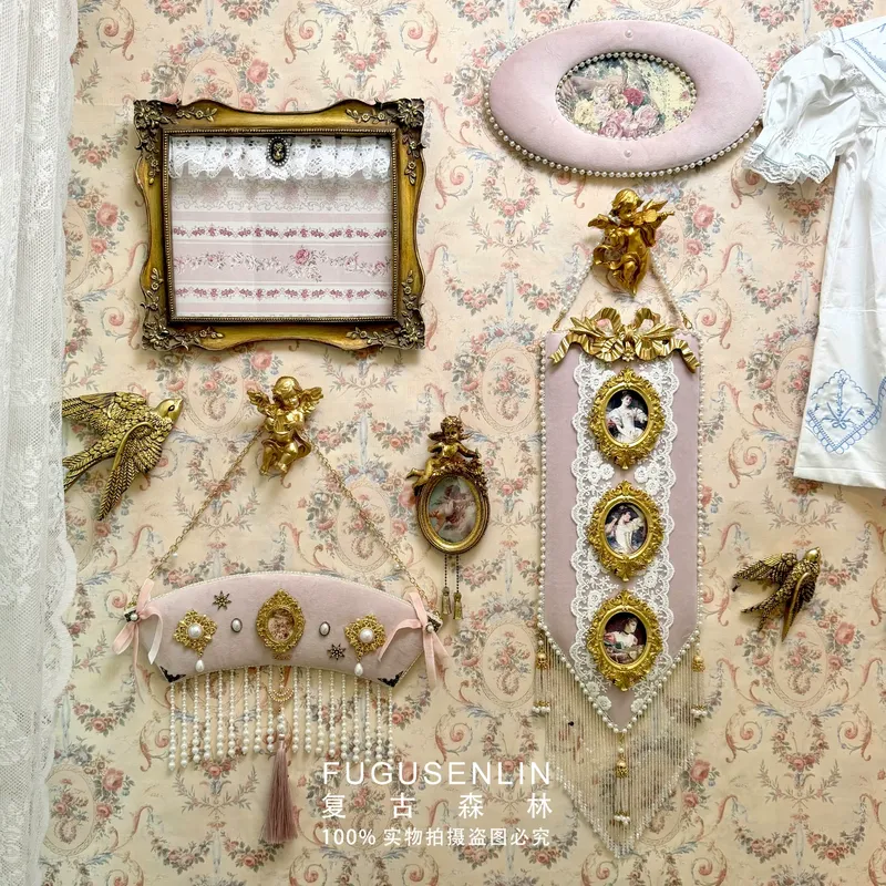 Lighting Decor Photos - Cornice per Foto in Velluto Rosa