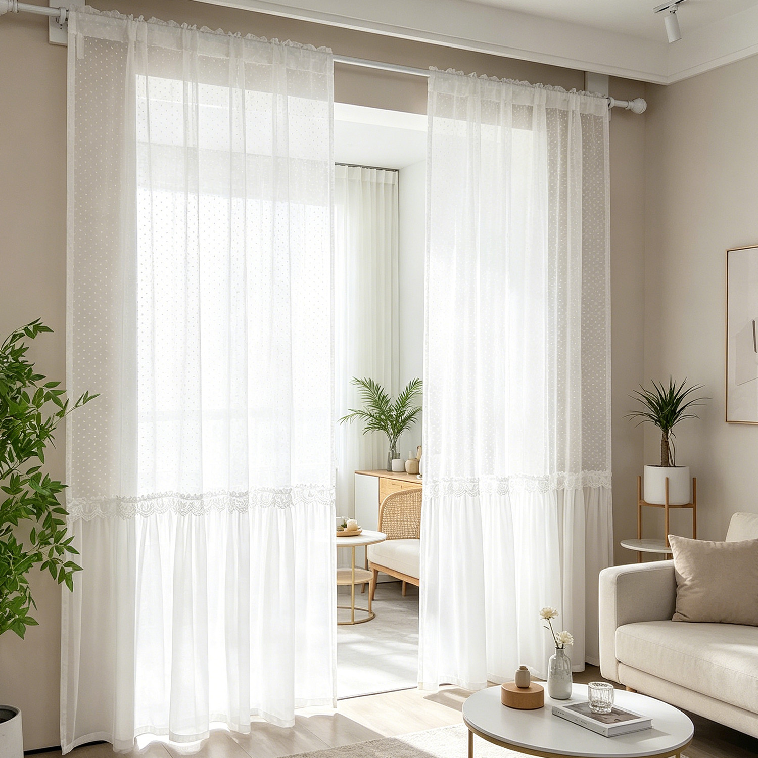 Lighting Decoration Ideas - Tenda Trasparente Romantica Francese con Motivo
