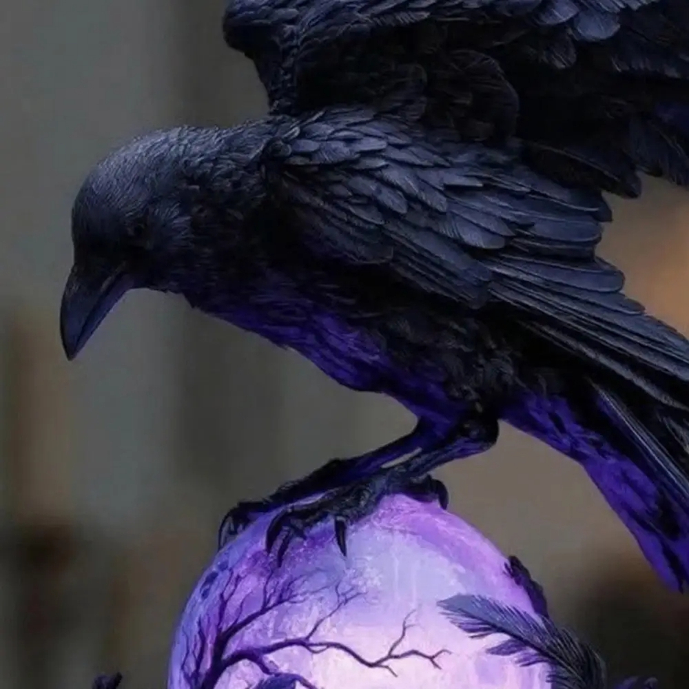Unique Lighting Decor - Lampada a LED con corvo gotico