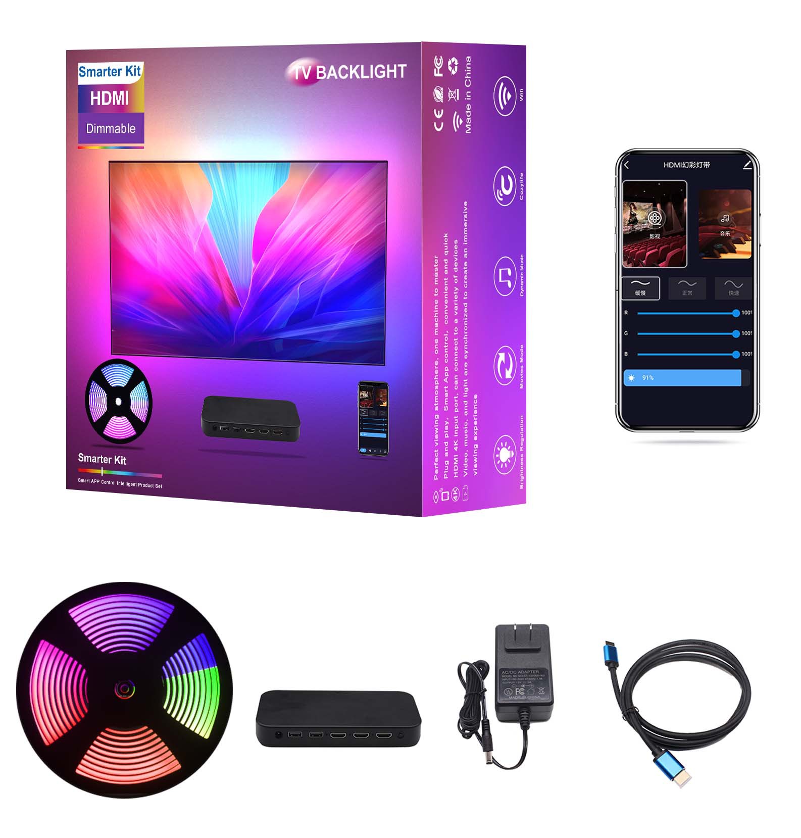 Ambient Led Strip - Kit di Illuminazione Ambientale Smart RGBIC