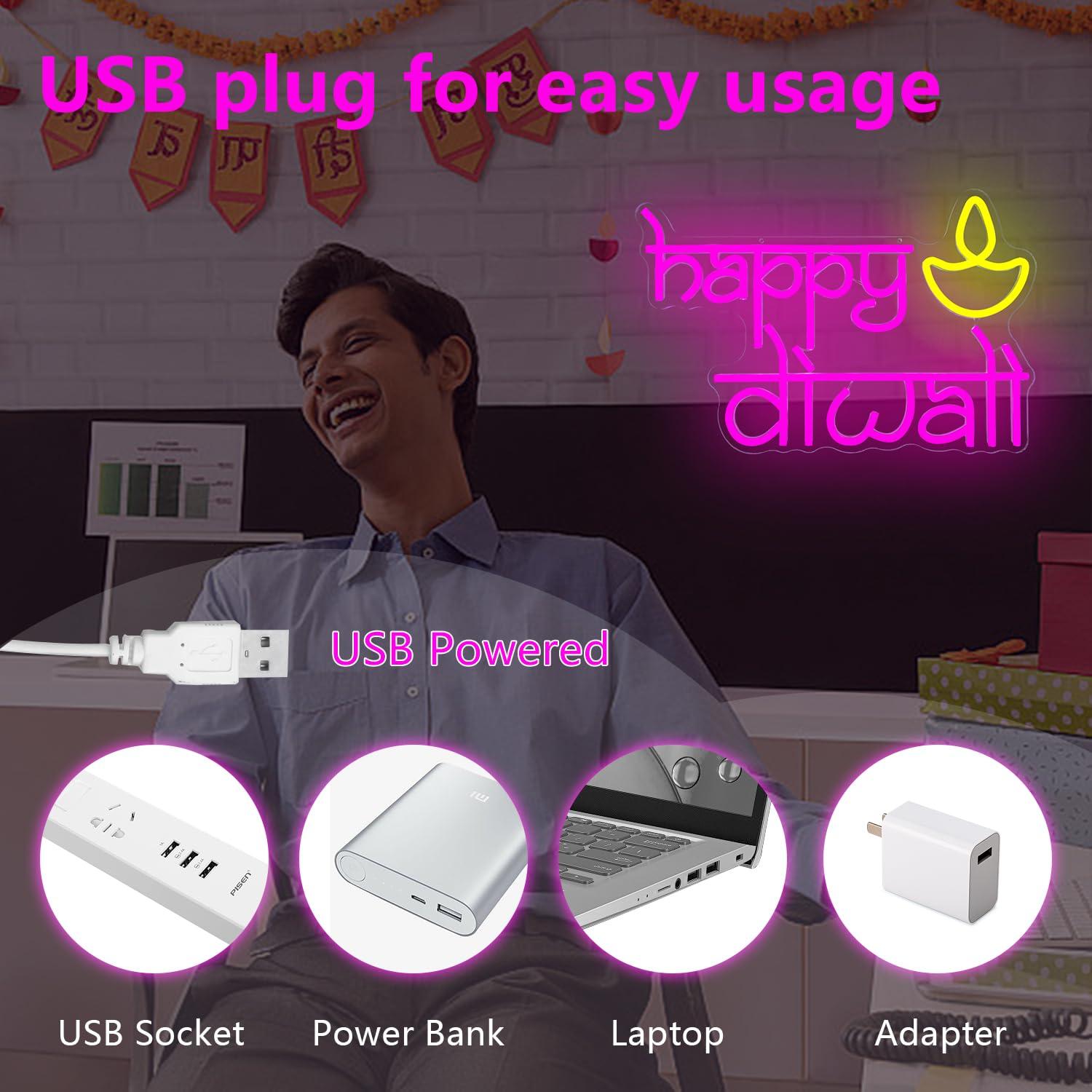 Insegna al Neon 'Happy Diwali' - Lighting Decor For Diwali recensione e prezzo