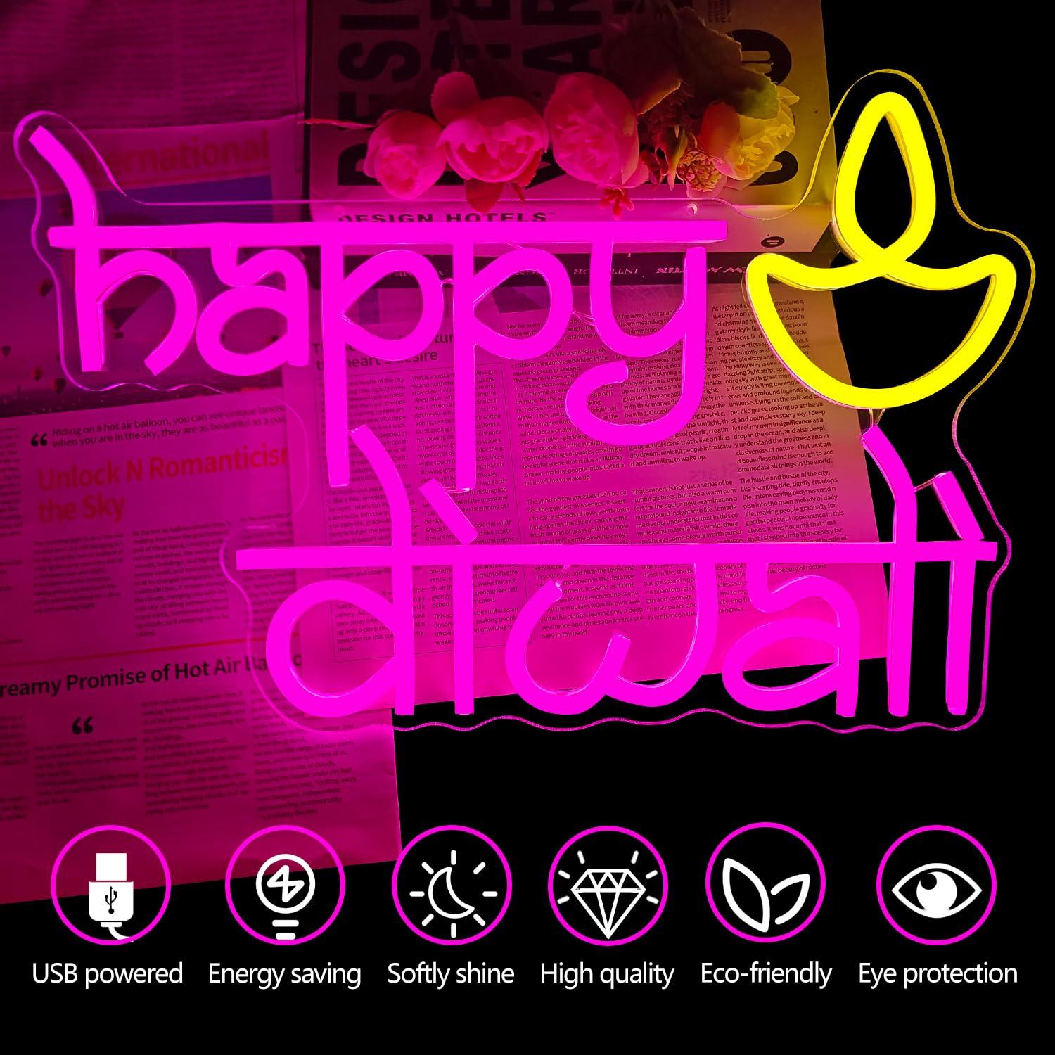Insegna al Neon 'Happy Diwali' - Lighting Decor For Diwali recensione e prezzo